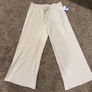JoyLab Women’s French Terry Wide-Leg Pants~Size XLarge~Tan~Medium Rise